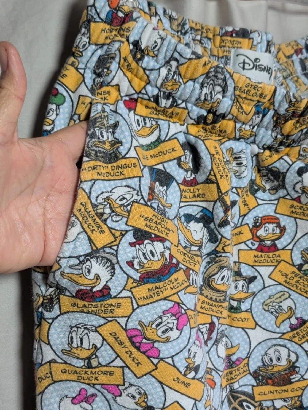 Disney White Jogger Pants with Yellow Character Print